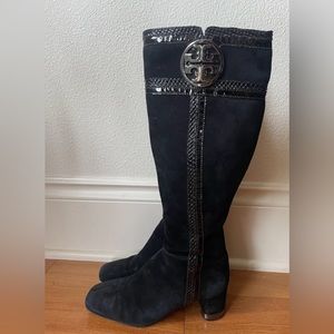 Tory Burch Sabina Black Suede Boots Size 7M